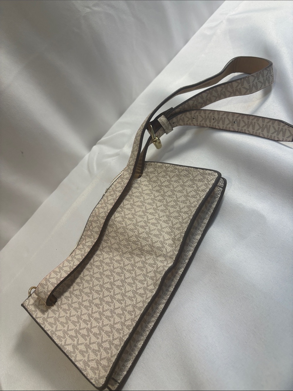 Michael Kors Beige Monogram Crossbody Bag